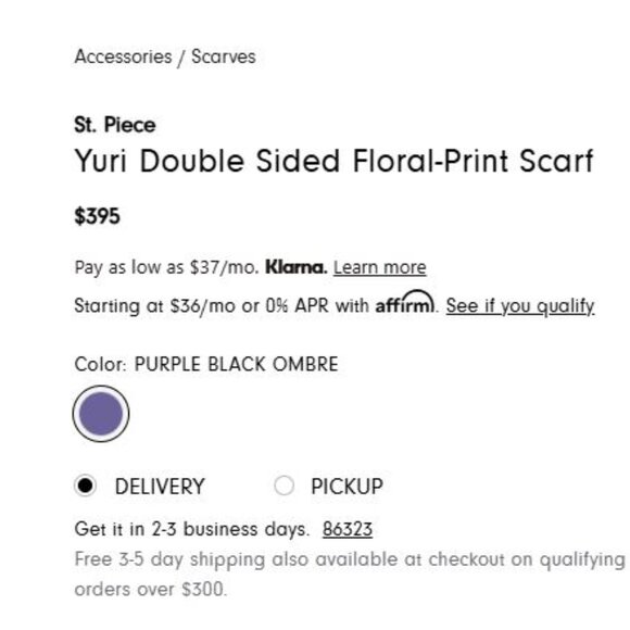 NWT St. Piece Yuri Silk Double-Sided Floral Scarf - Picture 16 of 16